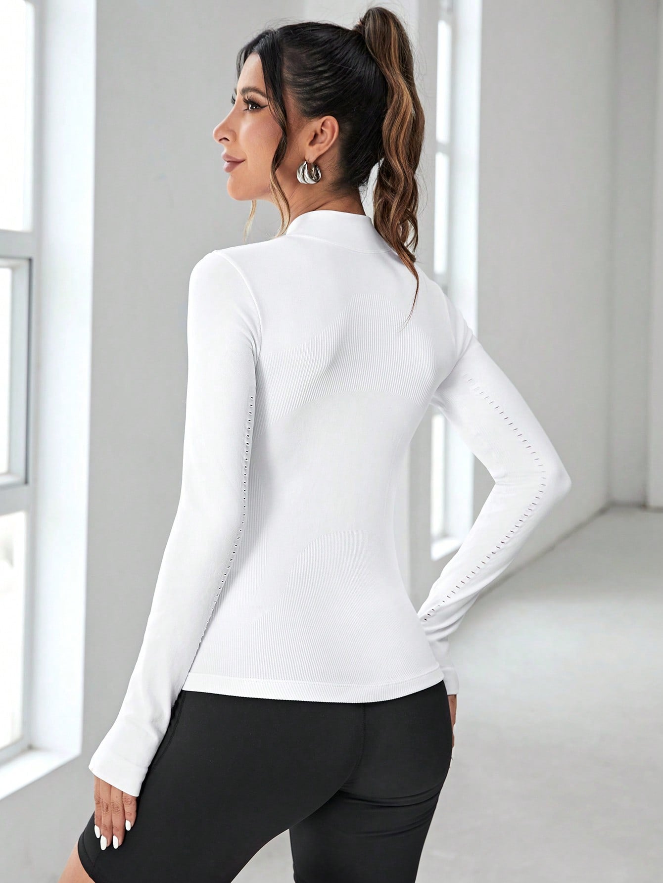 Yoga Basic Zip Up Seamless Sports Jacket workout clothes