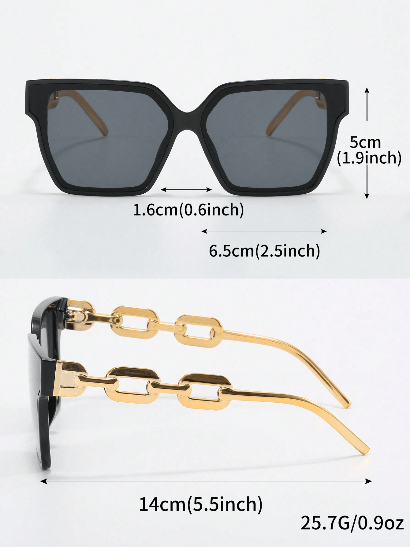 Unisex Vintage Square Frame Stylish Eyeglasses With Chain Decoration - Suitable For Fashionable Travel Street Snap And Runway