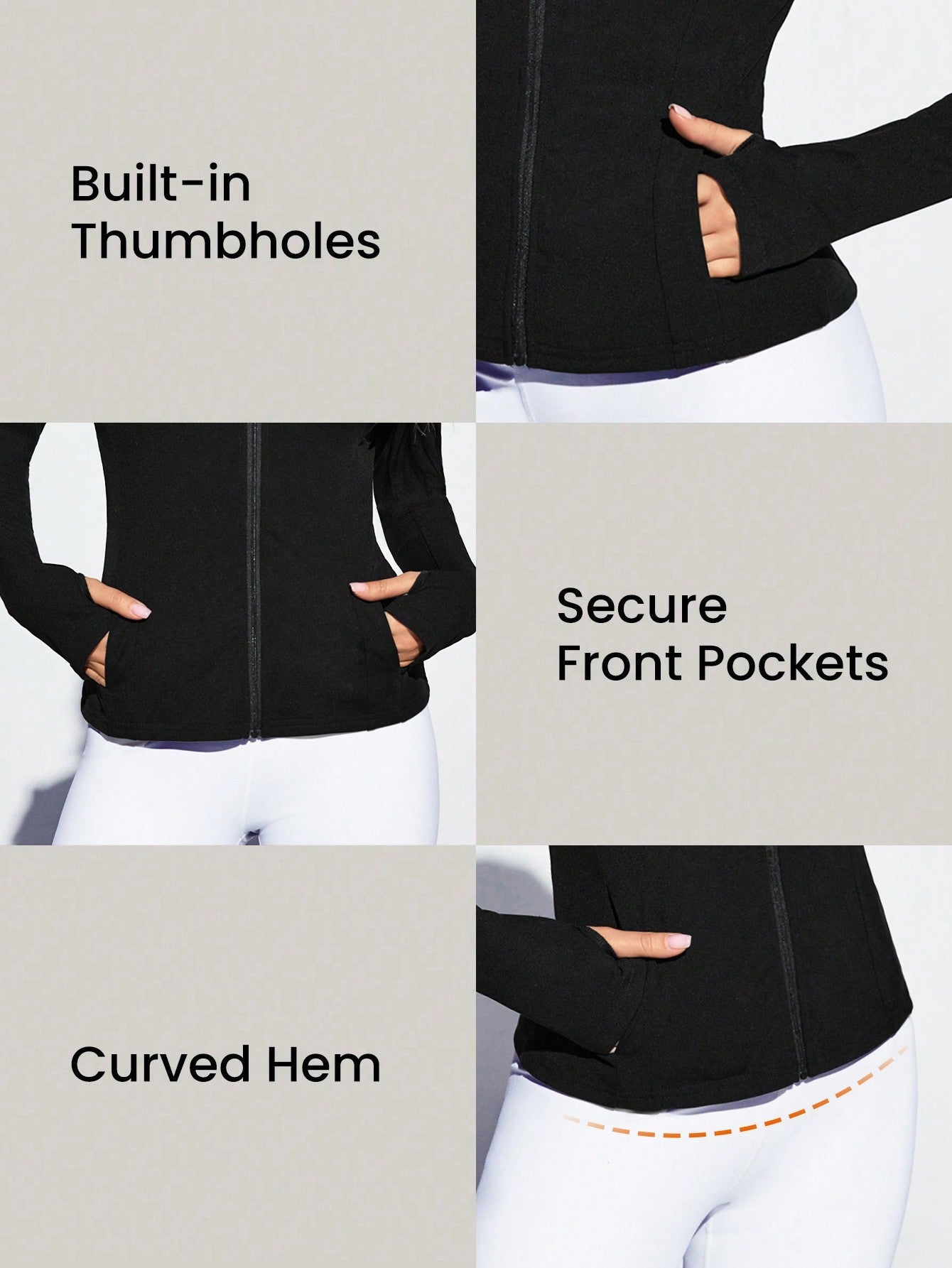 Yoga Basic Zip Up Seamless Sports Jacket workout clothes